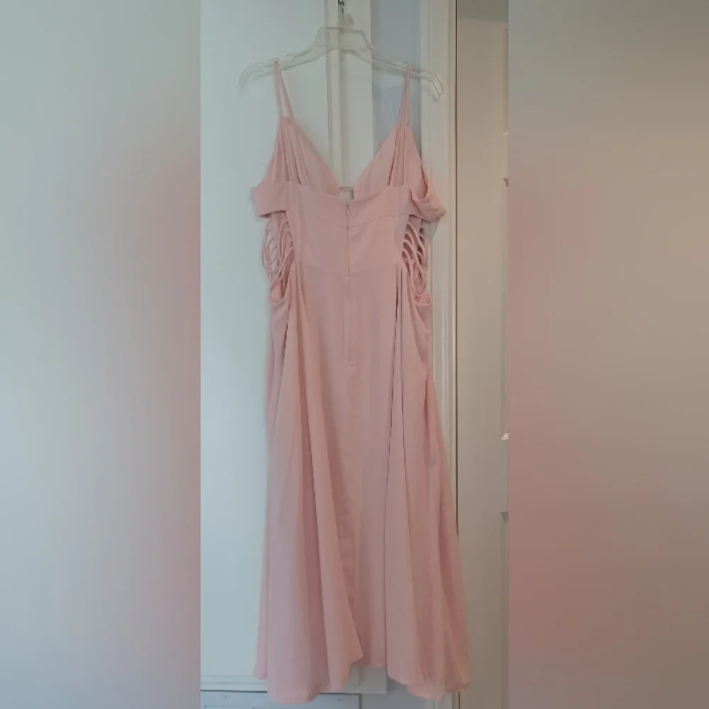 Fame & Partners x Free People 12 Megan Side Cutout Maxi Dress Gown Blush Pink - Picture 11 of 16